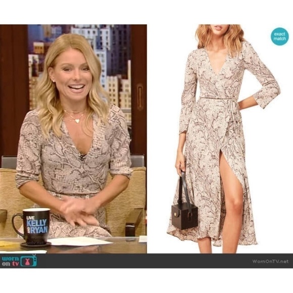 Reformation Jaz Wrap Midi Dress In Python - Picture 8 of 9